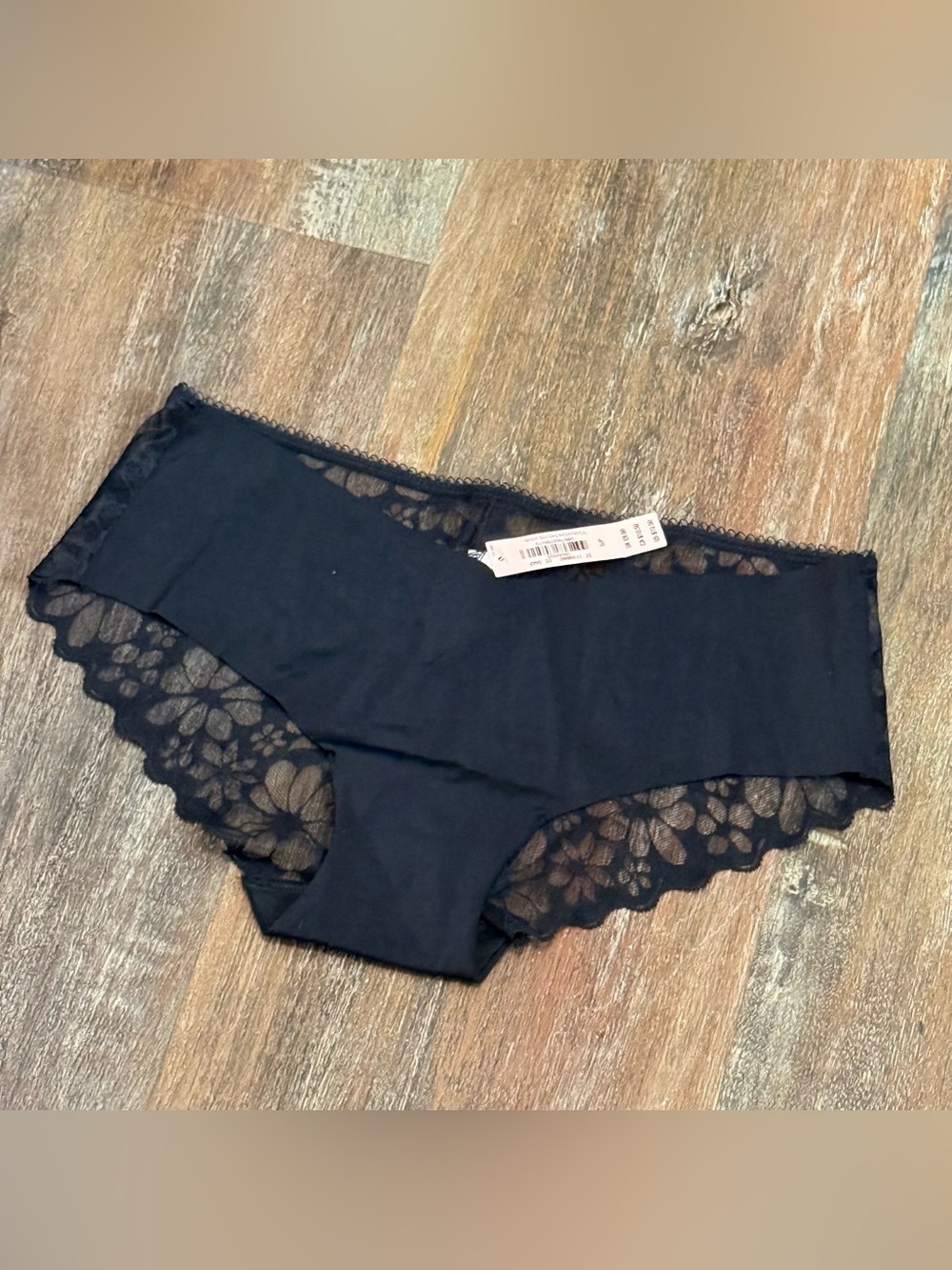 Victoria's Secret Black Lace-Trim Seamless Hipster